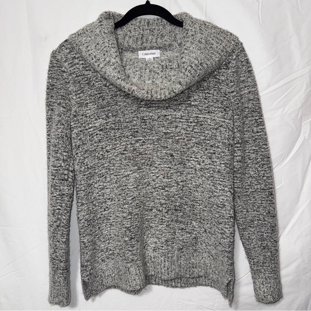 Calvin Klein Soft Boucle Knit Cowl Neck Pullover Small